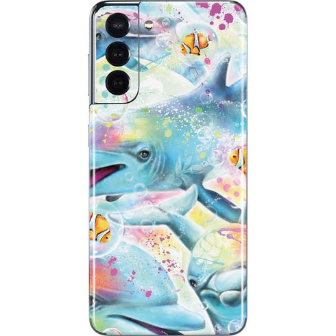 Pastel Dolphins by Sheena Pike Galaxy S21 5G Skin