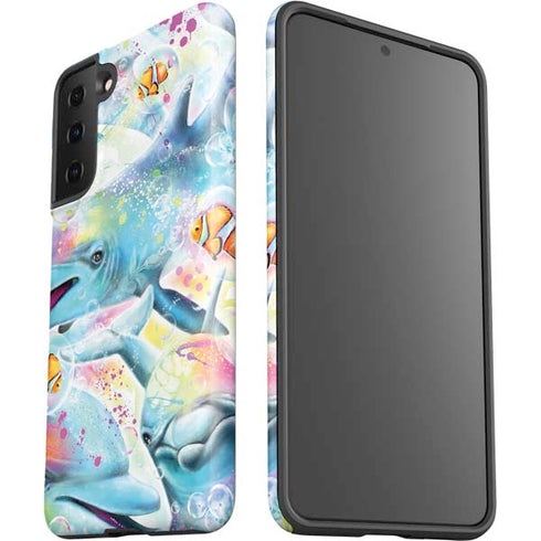 Pastel Dolphins by Sheena Pike Galaxy S21 FE Pro Case