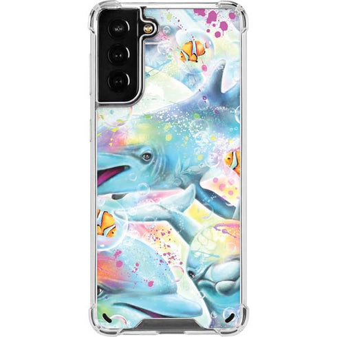 Pastel Dolphins by Sheena Pike Galaxy S21 Plus 5G Clear Case