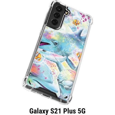 Pastel Dolphins by Sheena Pike Galaxy S21 Plus 5G Clear Case