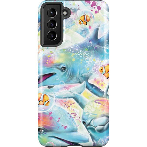 Pastel Dolphins by Sheena Pike Galaxy S21 Plus 5G Pro Case