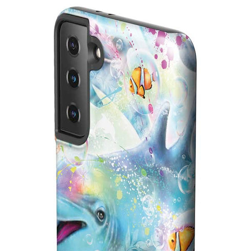 Pastel Dolphins by Sheena Pike Galaxy S21 Plus 5G Pro Case