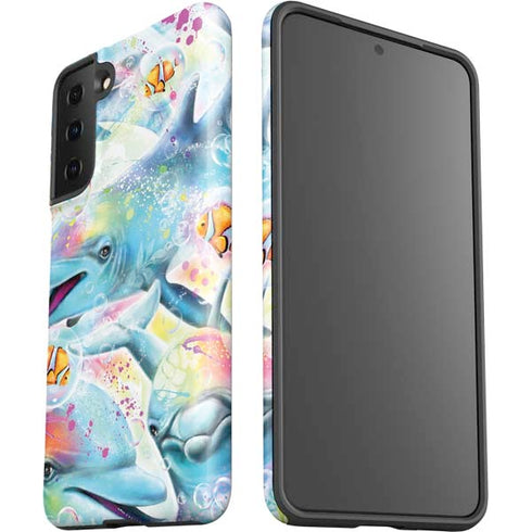 Pastel Dolphins by Sheena Pike Galaxy S21 Plus 5G Pro Case