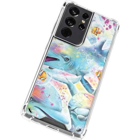 Pastel Dolphins by Sheena Pike Galaxy S21 Ultra 5G Clear Case