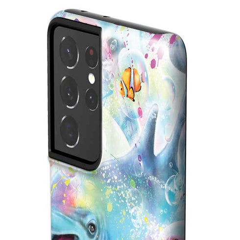 Pastel Dolphins by Sheena Pike Galaxy S21 Ultra 5G Pro Case