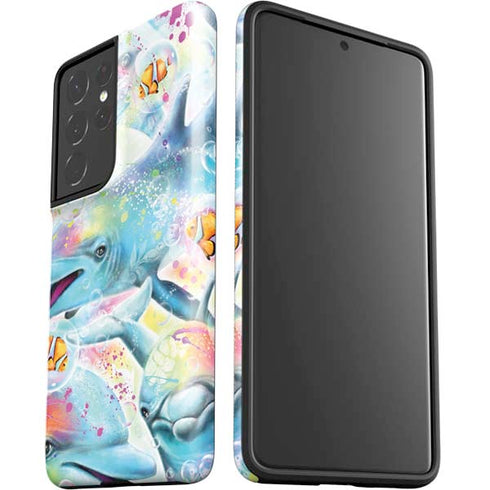 Pastel Dolphins by Sheena Pike Galaxy S21 Ultra 5G Pro Case
