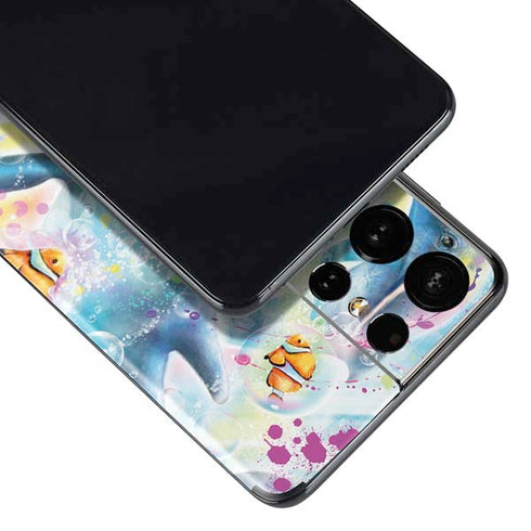 Pastel Dolphins by Sheena Pike Galaxy S21 Ultra 5G Skin