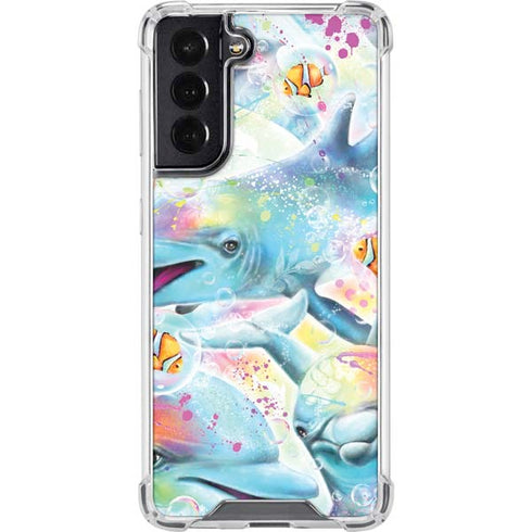 Pastel Dolphins by Sheena Pike Galaxy S22 Clear Case