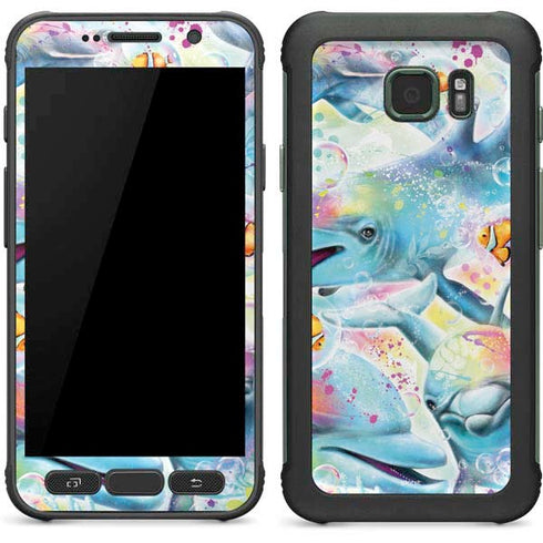Pastel Dolphins by Sheena Pike Galaxy S7 Active Skin