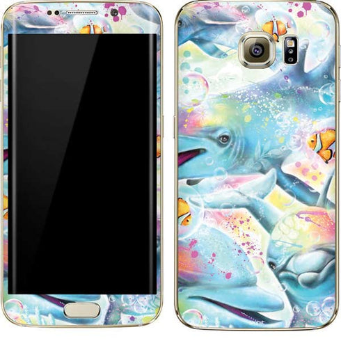Pastel Dolphins by Sheena Pike Galaxy S7 Edge Skin