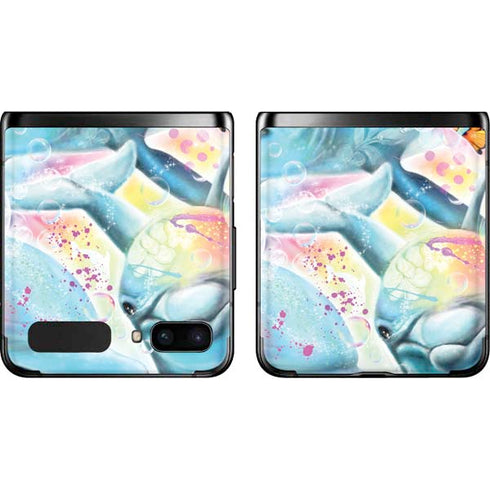 Pastel Dolphins by Sheena Pike Galaxy Z Flip Skin