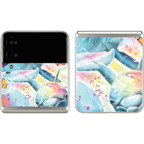 Pastel Dolphins by Sheena Pike Galaxy Z Flip3 5G Skin