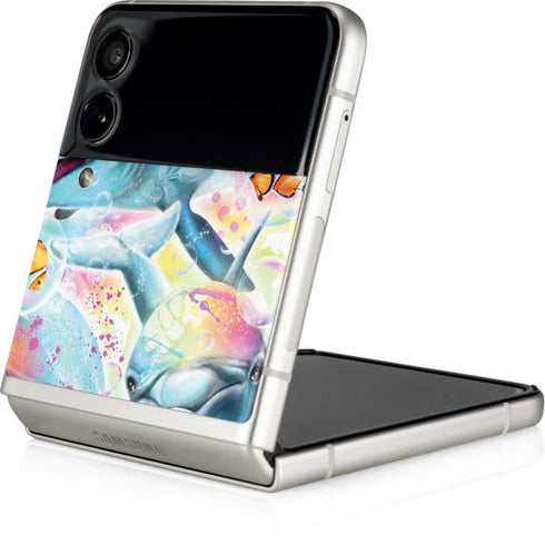 Pastel Dolphins by Sheena Pike Galaxy Z Flip4 5G Skin