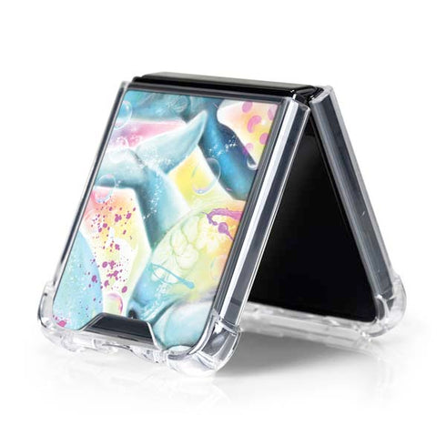 Pastel Dolphins by Sheena Pike Galaxy Z Flip5 5G Clear Case