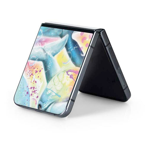 Pastel Dolphins by Sheena Pike Galaxy Z Flip5 5G Skin