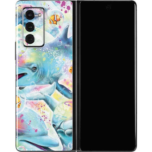 Pastel Dolphins by Sheena Pike Galaxy Z Fold2 5G Skin