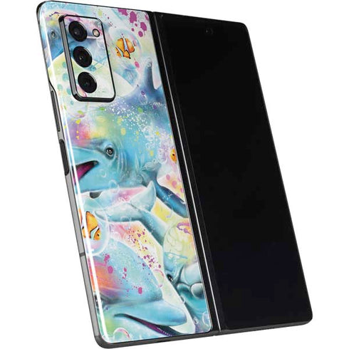 Pastel Dolphins by Sheena Pike Galaxy Z Fold2 5G Skin