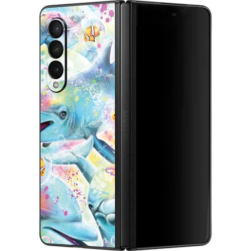 Pastel Dolphins by Sheena Pike Galaxy Z Fold3 5G Skin
