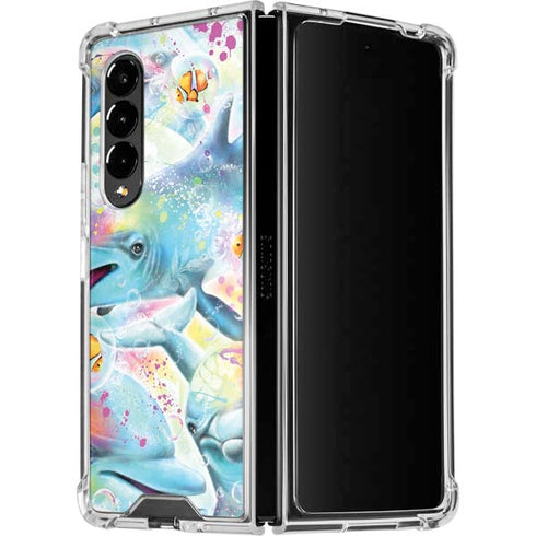 Pastel Dolphins by Sheena Pike Galaxy Z Fold4 5G Clear Case