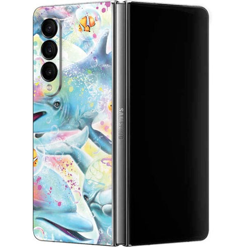 Pastel Dolphins by Sheena Pike Galaxy Z Fold4 5G Skin
