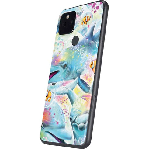 Pastel Dolphins by Sheena Pike Google Pixel 4a 5G Skin