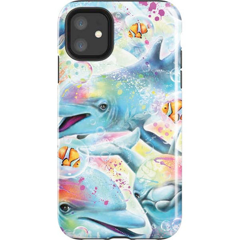 Pastel Dolphins by Sheena Pike iPhone 11 Impact Case