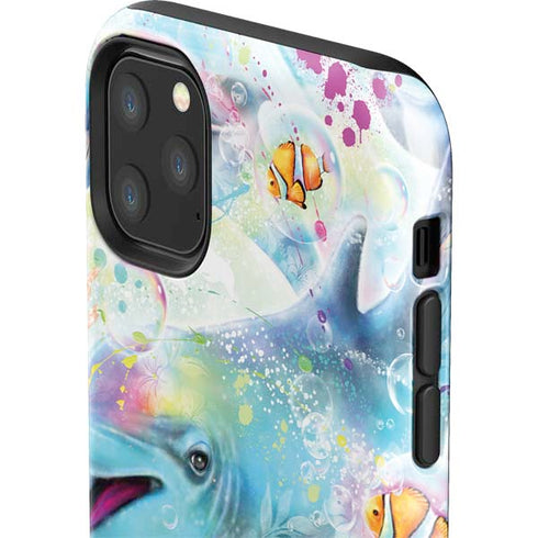 Pastel Dolphins by Sheena Pike iPhone 11 Pro Max Impact Case