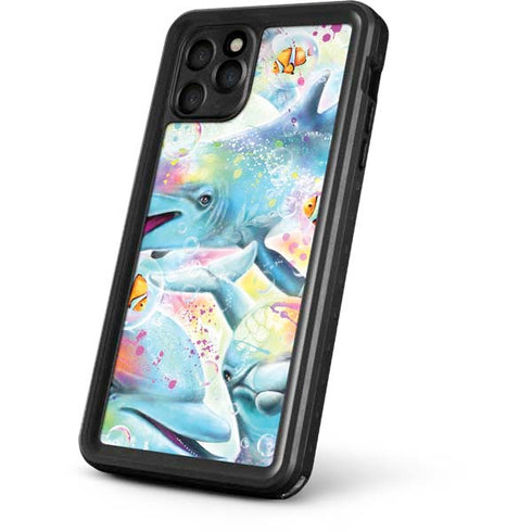 Pastel Dolphins by Sheena Pike iPhone 11 Pro Max Waterproof Case