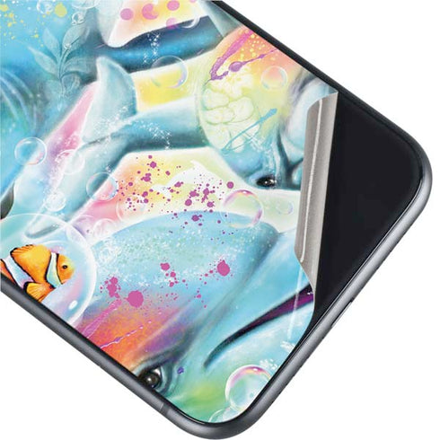 Pastel Dolphins by Sheena Pike iPhone 11 Skin