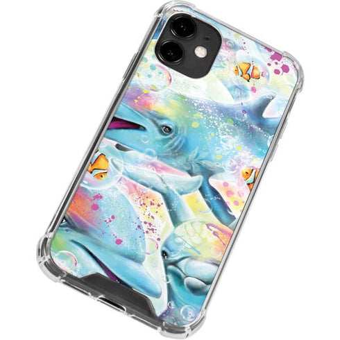 Pastel Dolphins by Sheena Pike iPhone 12 Clear Case