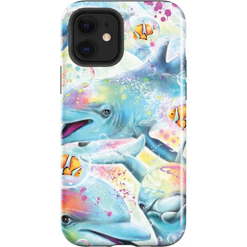 Pastel Dolphins by Sheena Pike iPhone 12 Impact Case