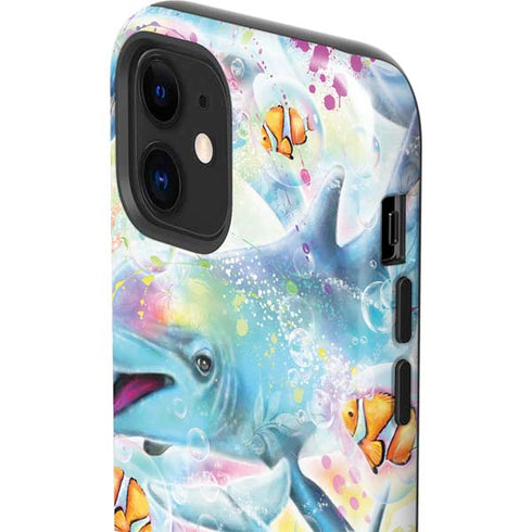 Pastel Dolphins by Sheena Pike iPhone 12 Mini Impact Case