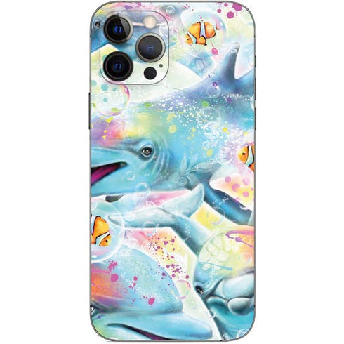 Pastel Dolphins by Sheena Pike iPhone 12 Pro Skin