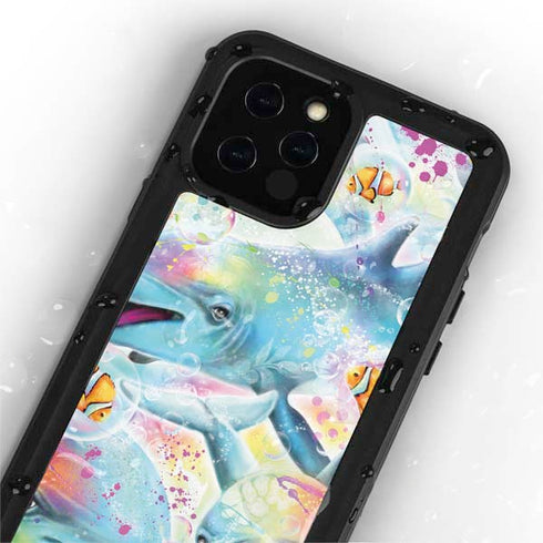 Pastel Dolphins by Sheena Pike iPhone 12 Pro Waterproof Case