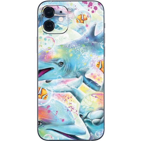 Pastel Dolphins by Sheena Pike iPhone 12 Skin