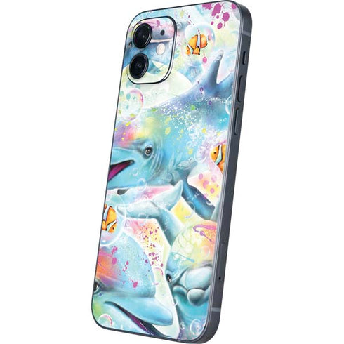 Pastel Dolphins by Sheena Pike iPhone 12 Skin
