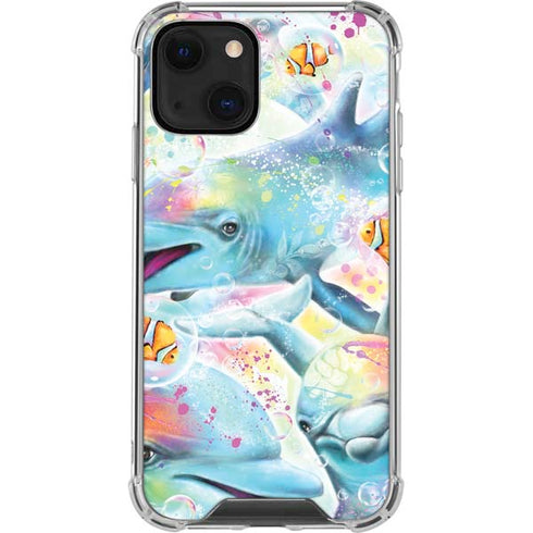 Pastel Dolphins by Sheena Pike iPhone 13 Mini Clear Case