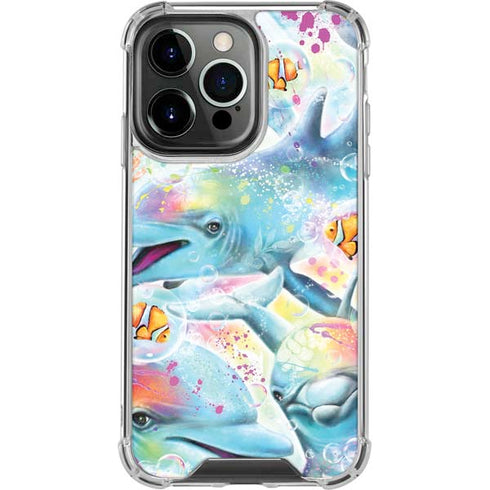 Pastel Dolphins by Sheena Pike iPhone 13 Pro Clear Case