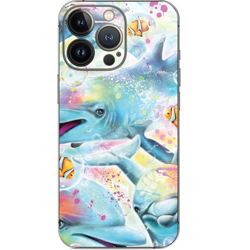 Pastel Dolphins by Sheena Pike iPhone 13 Pro Skin