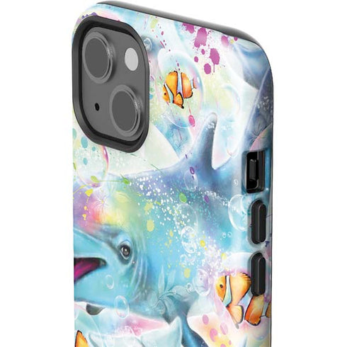 Pastel Dolphins by Sheena Pike iPhone 14 Impact Case