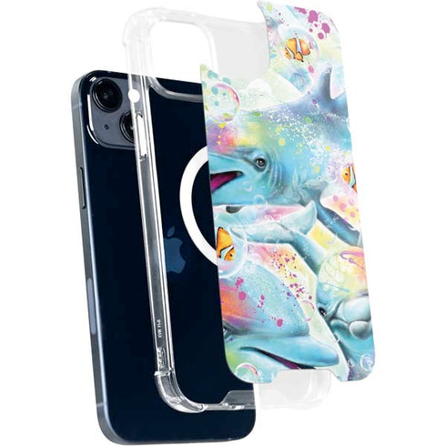 Pastel Dolphins by Sheena Pike iPhone 15 MagSafe Case
