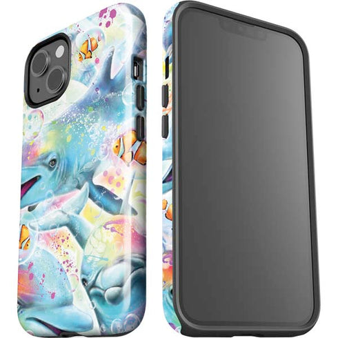 Pastel Dolphins by Sheena Pike iPhone 14 Plus Impact Case