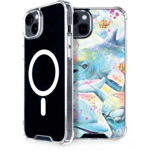 Pastel Dolphins by Sheena Pike iPhone 15 Plus MagSafe Case
