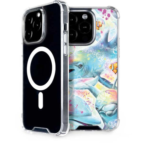 Pastel Dolphins by Sheena Pike iPhone 14 Pro MagSafe Case
