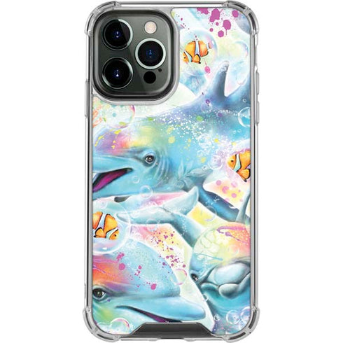 Pastel Dolphins by Sheena Pike iPhone 14 Pro Max Clear Case