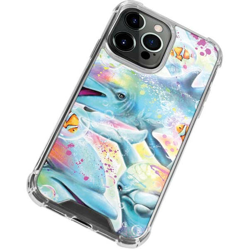 Pastel Dolphins by Sheena Pike iPhone 15 Pro Max Clear Case