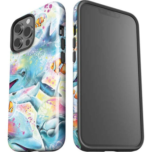 Pastel Dolphins by Sheena Pike iPhone 15 Pro Max Impact Case