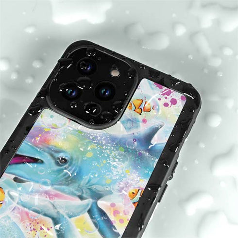 Pastel Dolphins by Sheena Pike iPhone 14 Pro Max Waterproof Case