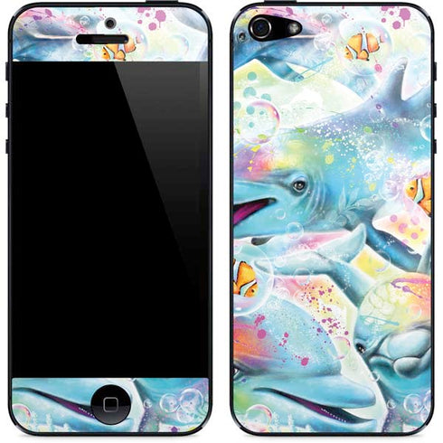 Pastel Dolphins by Sheena Pike iPhone 5/5s/5SE Skin