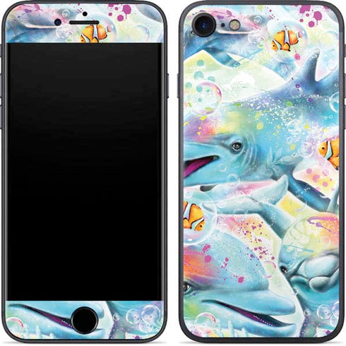 Pastel Dolphins by Sheena Pike iPhone 7 Skin